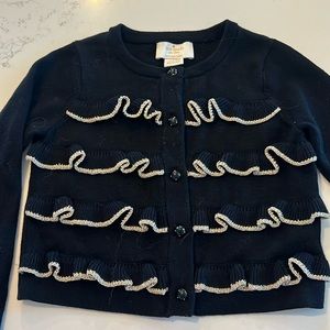 Kate Spade - black with gold ruffles - size 2 sweater